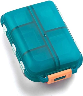 Sorath 1 Week Portable 2 Layer 10 Compartment Pill Box For Home Outdoor And Travelling 1 Pcs Pill Box(Multicolor)