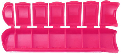 JUNGLIBILLI PRIVATE LIMITED 7 Days 7-Day Weekly Pill Organizer Box – Yellow, Portable Medication Storage Case Pill Box(Pink)