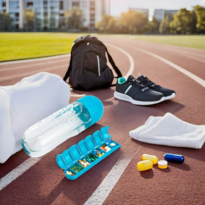 SHRUSHTY WORLD 7 Days Medicine Storage Box and Water Bottle Combination Pill Box(Blue)