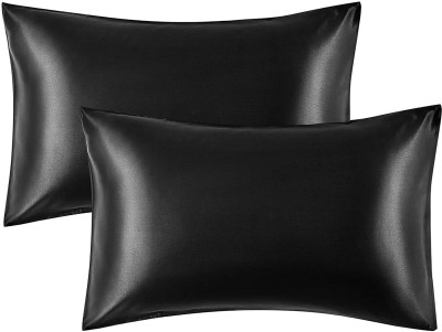 Texlux Polyester Pillows Cover(Pack of 2, 50.8 cm*91.44 cm, Black)