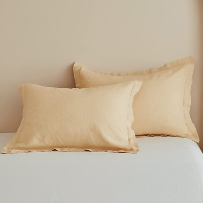 CULTIVER Microfiber Cushions & Pillows Cover(71 cm*46 cm, Pack of 2, Beige)