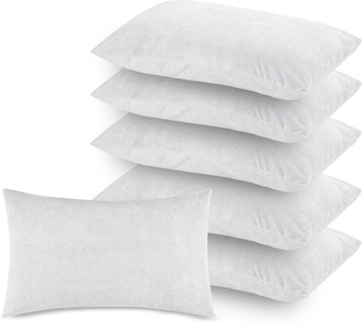 Mattress Protector Plain Cotton Filled Zipper Standard Size Pillow Protector(6, White)