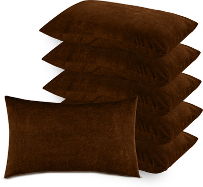 Mattress Protector Cotton Pillows Cover(46 cm*72 cm, Pack of 6, Brown)