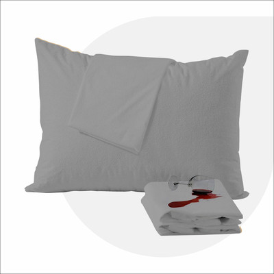 AYKA Plain Plain Filled Zipper King Size Pillow Protector(2, Grey)