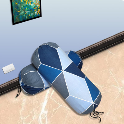 wellfit Cotton Bolsters Cover(41 cm*81 cm, Pack of 2, Dark Blue)