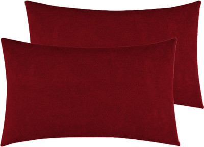 Mattress Protector Cotton Pillows Cover(46 cm*72 cm, Pack of 2, Maroon)