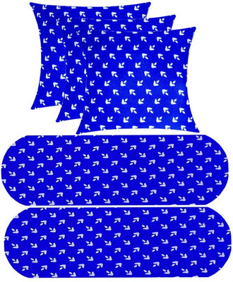PALVIT Microfibre Abstract Bolster Pack of 5(Blue)