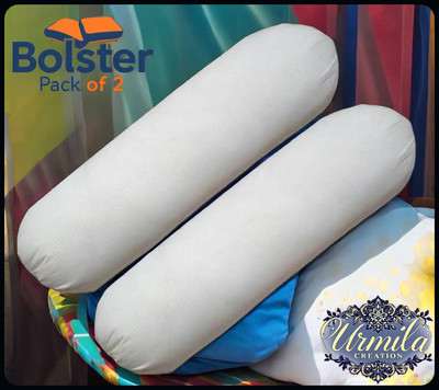 Urmila Creation Microfibre Bolster Pack of 2 Solid(White)