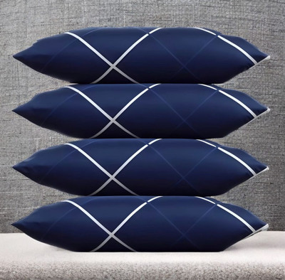 Urmila Creation Microfibre Sleeping Pillow Pack of 4 Solid LUXURY(Blue)