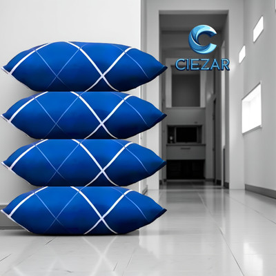 CIEZAR Luxury Microfibre Solid Sleeping Pillow Pack of 4(Blue)