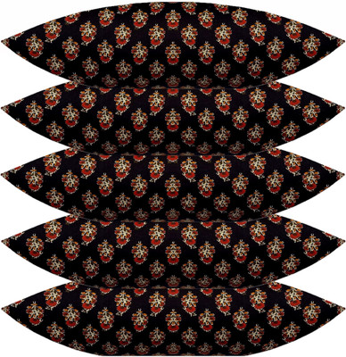 Swikon star Microfibre Floral Sleeping Pillow Pack of 5(Black)