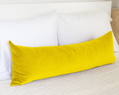 softlyf Microfibre Solid Body Pillow Pack of 1(Yellow)