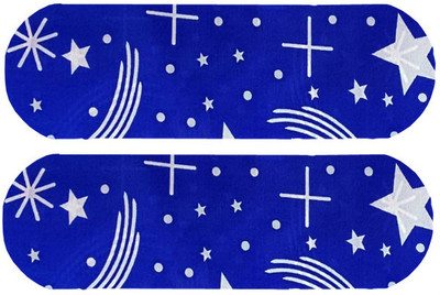 SANJU BROTHER Microfibre Abstract Bolster Pack of 2(Blue)