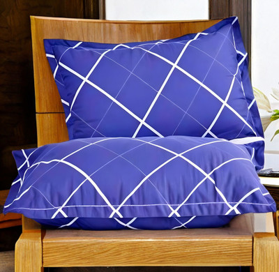 GUNVAR INDIA PRIVATE LIMITED LUXURY Polyester Fibre Solid Sleeping Pillow Pack of 2(Blue)