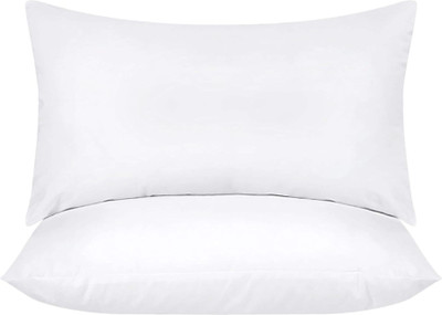 Rolling Animal Microfibre Solid Sleeping Pillow Pack of 2(White)