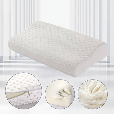 manshav Home Furnishing Memory Foam Solid Orthopaedic Pillow Pack of 2(White)