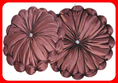 GTX Microfibre Solid Floor Cushion Pack of 2(Brown)