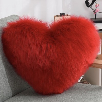Cozyert Heart pillow Microfibre Solid Cushion Pack of 1(Red)