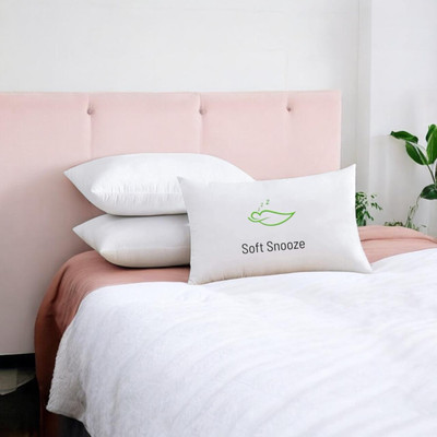 SOFT SNOOZE Microfibre Sleeping Pillow Pack of 3 Solid Soft Luxury(White)