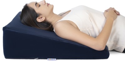 FOVERA Memory Foam Solid Orthopaedic Pillow Pack of 1(Navy Blue)