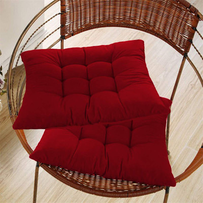Hundur Store Microfibre Solid Chair Pad Pack of 2(Maroon)