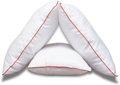 Tirazmattress Luxury White Polyester Fibre Solid Sleeping Pillow Pack of 3(White)