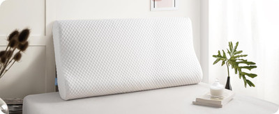 araami CONTOUR NECK PILLOW(BIG) Memory Foam Solid Sleeping Pillow Pack of 1(White)