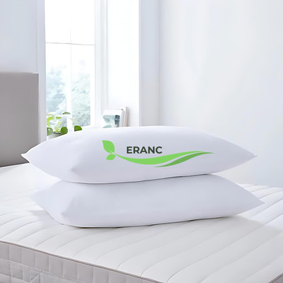 ERANC LUXURY Microfibre Abstract Sleeping Pillow Pack of 2(White)
