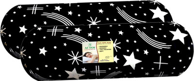 ACTOS Microfibre Solid Bolster Pack of 2(Black2)