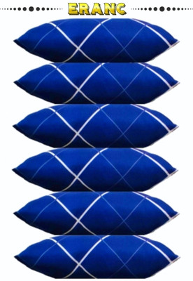 ERANC Polyester Fibre Solid Sleeping Pillow Pack of 6(Blue)