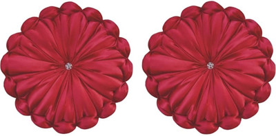 GTX Microfibre Floor Cushion Pack of 2 Solid Premium cushion set(Red)