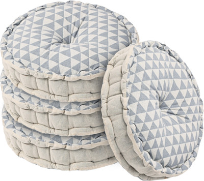KUBER INDUSTRIES Microfibre Solid Chair Pad Pack of 4(Grey)