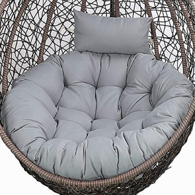 Homecrest HomeCrest Outdoor/Balcony/Garden Hanging Swing Round Cotton Solid Cushion Pack of 1(Grey)