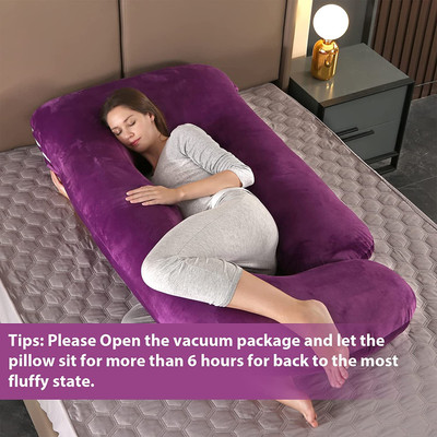 Victostar j shape pregnancy pillow Polyester Fibre Solid Pregnancy Pillow Pack of 1(wine)