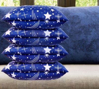 YPOLOIPO Polyester Fibre Sleeping Pillow Pack of 4 Solid LUXURY(Blue)