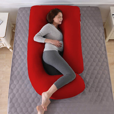 Mojo J SHAPE Microfibre Solid Pregnancy Pillow Pack of 1(Red)