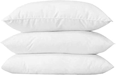 ROYALREOX Cotton Solid Sleeping Pillow Pack of 3(White)