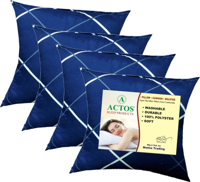 ACTOS Microfibre Floral Cushion Pack of 4(Blue1)