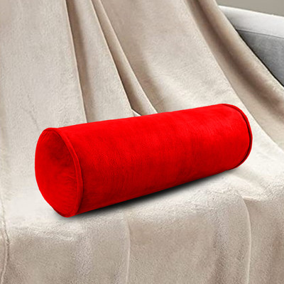 Ashu creation Ac_Bolsters_24x8_Set_1_Red H95 Microfibre Solid Sleeping Pillow Pack of 2(Red)