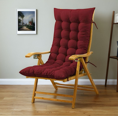 SOFT SNOOZE Microfibre Chair Pad Pack of 1 Solid Soft Luxury(Maroon)