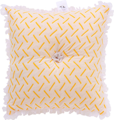Sh Creation And Handlooms Microfibre Cushion Pack of 1 Stripes Designer & Decorative Cushion Square Shapes for your Luxuries (Size16X16 )(Yellow)