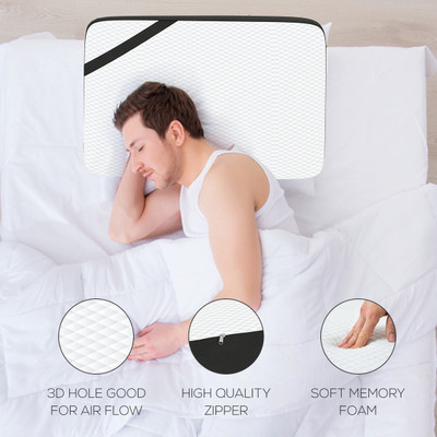 Flipkart SmartBuy MEMORY FOAM ORTHOPEDIC TWO SIDE CURVE PILLOW Memory Foam Solid Sleeping Pillow Pack of 1(White)