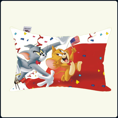 RACCOON With Cover, Kids Microfibre Toons & Characters Sleeping Pillow Pack of 1(White,Red)