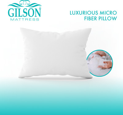 Gilson Luxurious Microfiber 16x24 Inch Microfibre Solid Sleeping Pillow Pack of 1(White)