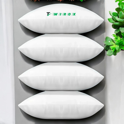 TWIROX LUXURY Cotton Solid Sleeping Pillow Pack of 4(White)