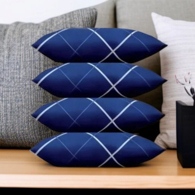 fulffystyl Microfibre Sleeping Pillow Pack of 4 Floral luxury(Blue)