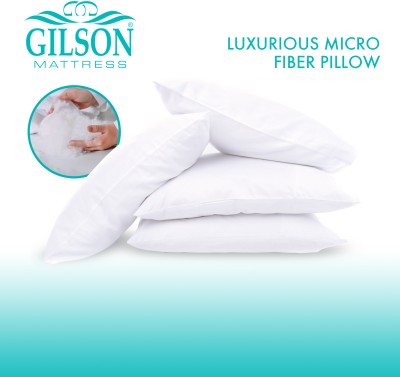 Gilson Luxurious Microfiber 17x27 Inch Microfibre Solid Sleeping Pillow Pack of 4(White)
