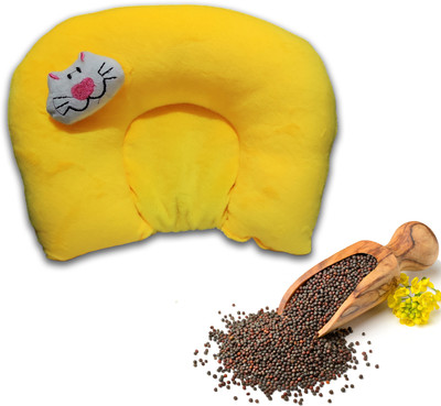 Ducudu Mustard Seeds Toons & Characters Baby Pillow Pack of 1(Yellow)