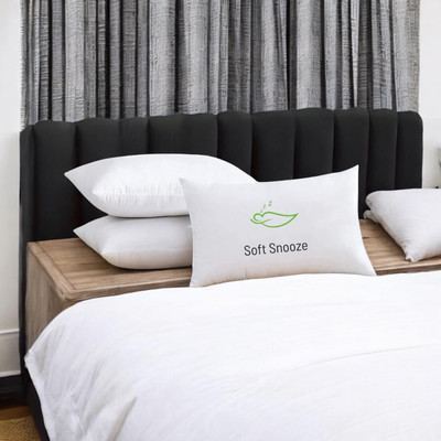SOFT SNOOZE Microfibre Sleeping Pillow Pack of 3 Solid Soft Luxury(White)