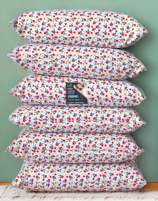 Tecsun LUXURY Polyester Fibre Abstract Sleeping Pillow Pack of 6(Multicolor)